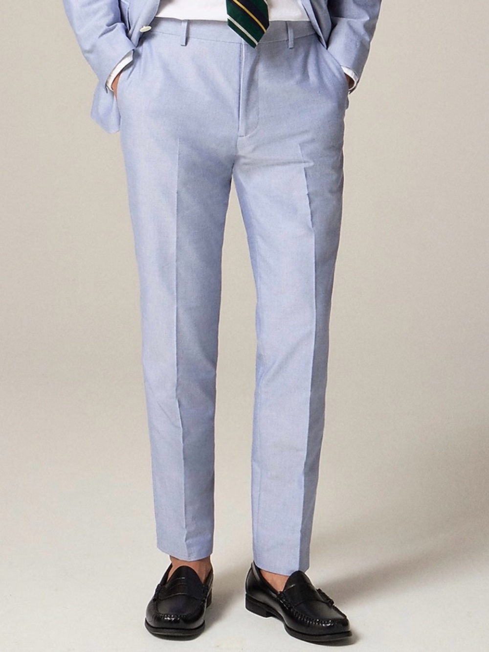 J. Crew Ludlow Slim Suit Dress Pant Light Blue Portuguese cotton oxford 34x32
